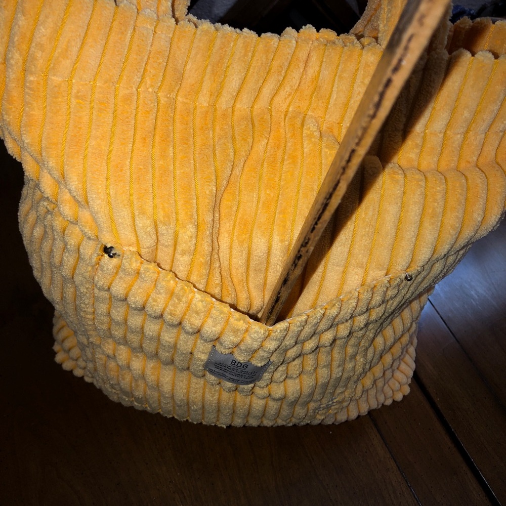 BDG NEW Sunny Yellow Corduroy Tote shoulder bag purse boho preppy - Picture 4 of 8